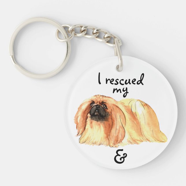 Rescue Pekingese Keychain (Front)