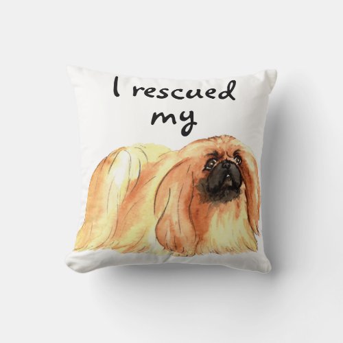 Rescue Pekingese Throw Pillow