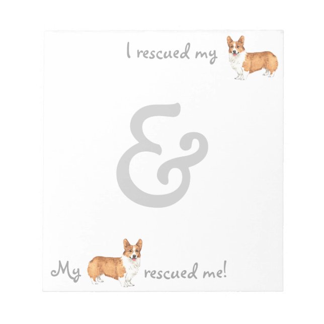 Rescue Pembroke Welsh Corgi Notepad (Front)
