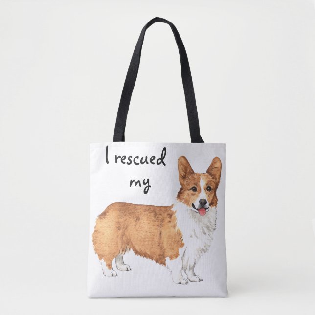 Rescue Pembroke Welsh Corgi Tote Bag (Front)