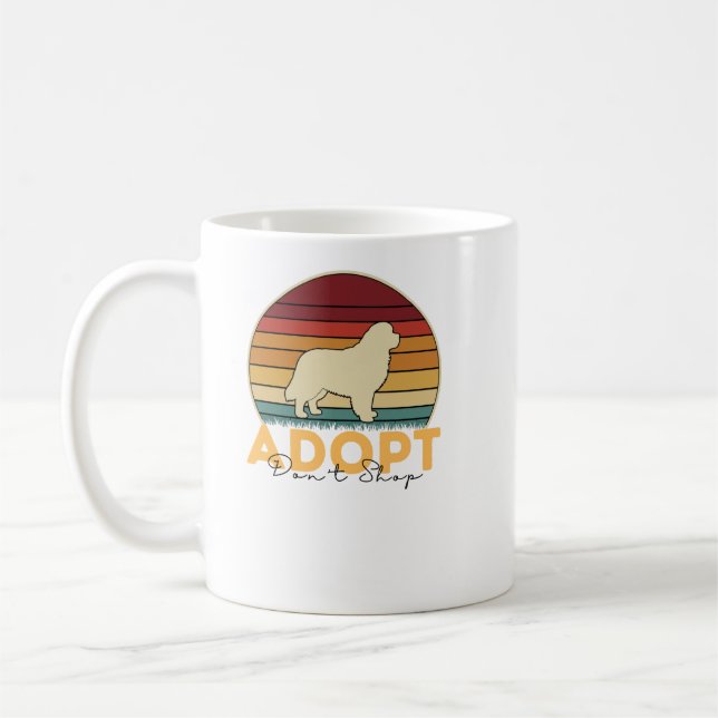Rescue Pet Gift – Adopt Don't Shop Newfy Dog Coffee Mug (Left)