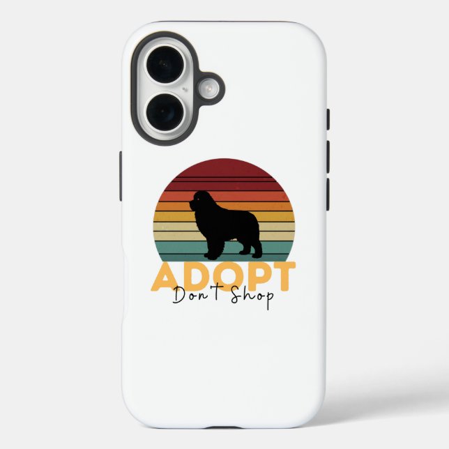 Rescue Pet Protection – Adopt Don't Shop Newfy Dog Case-Mate iPhone Case (Back)