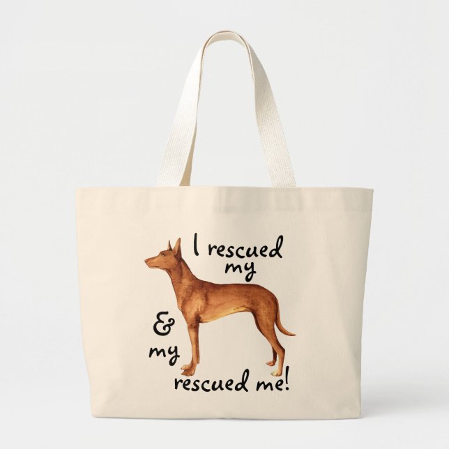 Rescue Pharaoh Hound Large Tote Bag (Front)