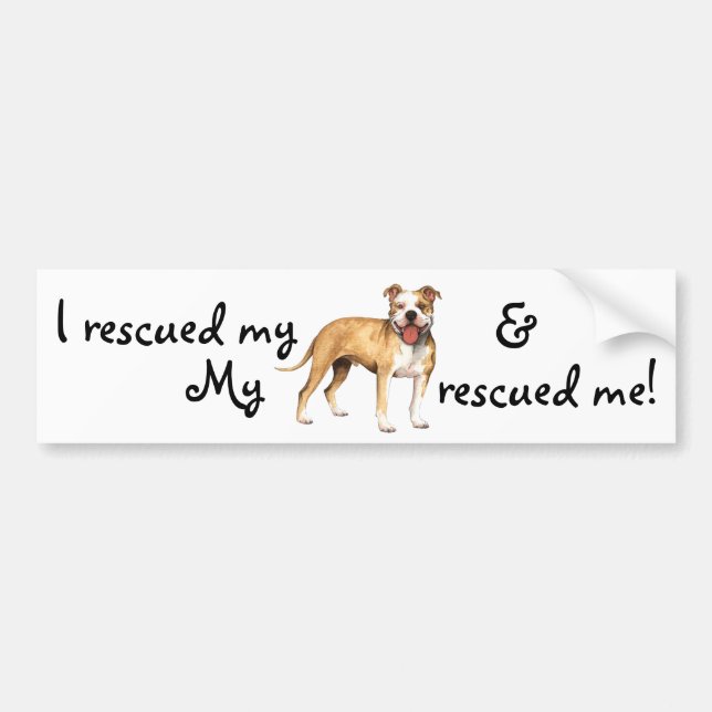Rescue Pit Bull Terrier Bumper Sticker (Front)
