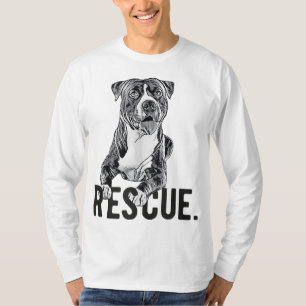 Rescue Pitbull Drawing Dog Mom Adopt don't Shop Ma T-Shirt