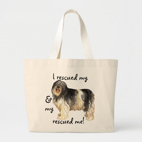 Rescue Polish Lowland Sheepdog Large Tote Bag