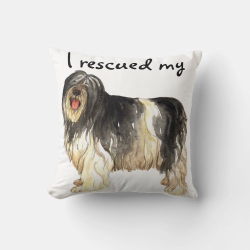 Rescue Polish Lowland Sheepdog Throw Pillow