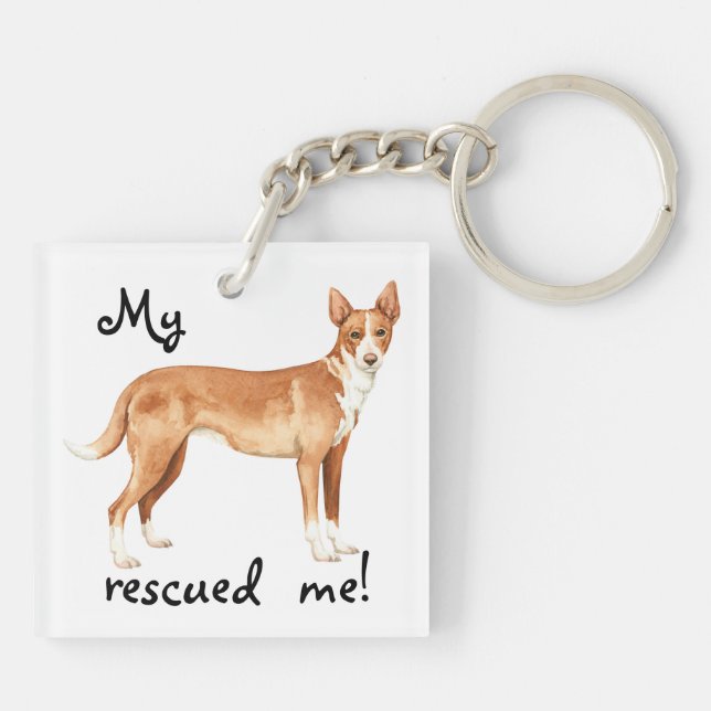 Rescue Portuguese Podengo Keychain (Back)