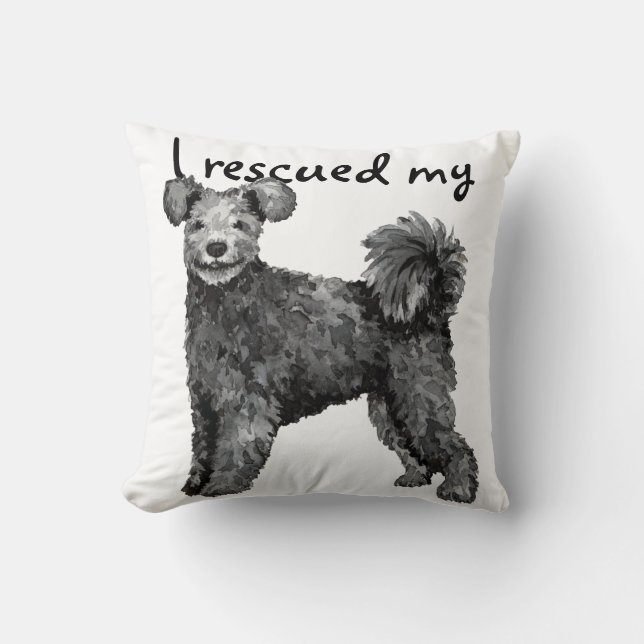Rescue Pumi Throw Pillow (Front)