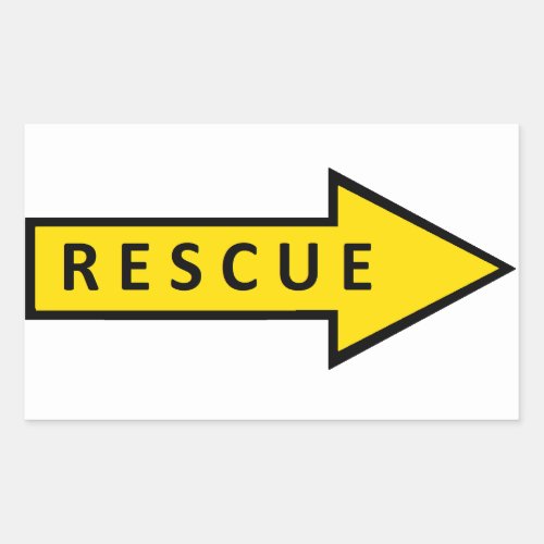 Rescue R Rectangular Sticker