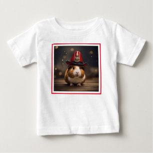Rescue Ready: Guinea Pig in a Fireman's Hat, Baby T-Shirt