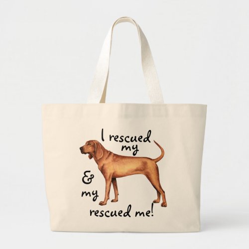 Rescue Redbone Coonhound Large Tote Bag