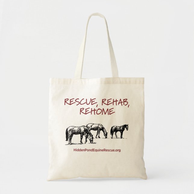 Rescue, Rehab, Rehome Budget Tote Bag (Front)
