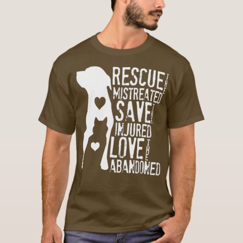 Rescue Save Love Animal Rescue Dog Lover Cat T_Shirt