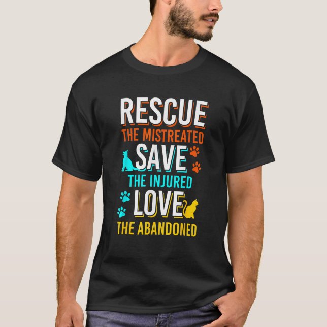 Rescue Save Love Animals Adopt T-Shirt (Front)