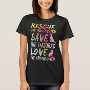 Rescue Save Love Cute Animal Rescue.Dog Cat T-Shirt