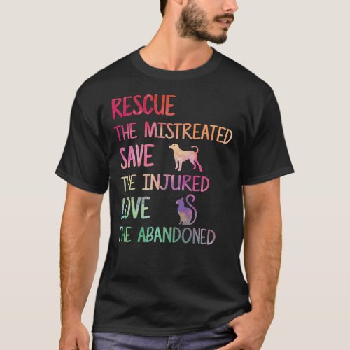 RESCUE SAVE LOVE PET Animal Shelter Volunteer Gift T_Shirt