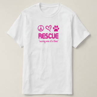 Rescue "Saving One At A Time" Unisex Tee (pink)