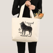 Rescue Schipperke Large Tote Bag (Front (Product))