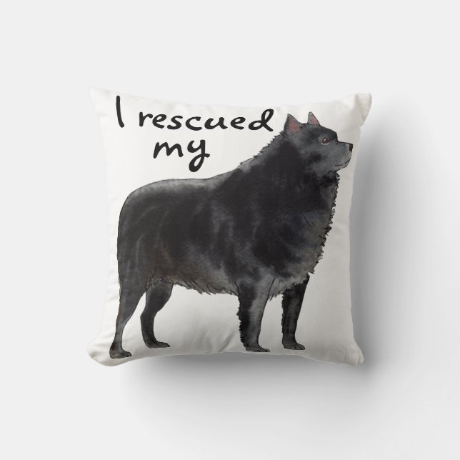 Rescue Schipperke Throw Pillow (Front)
