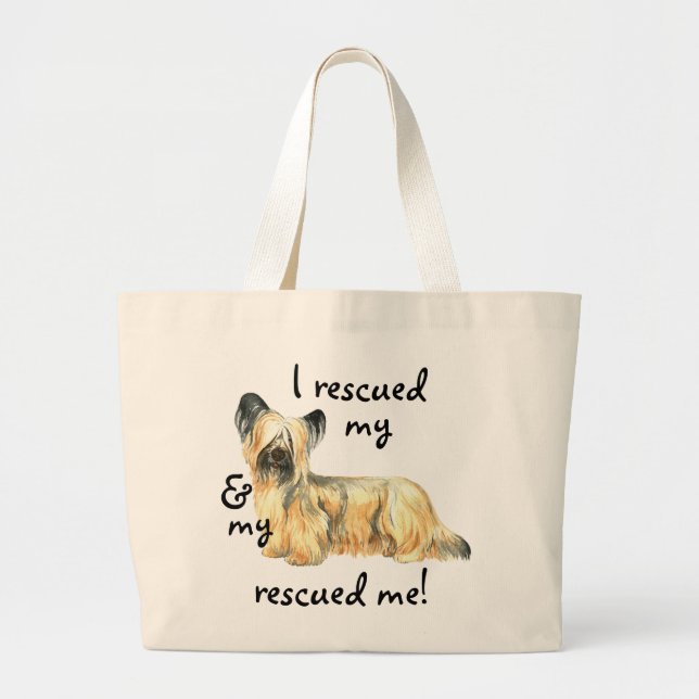 Rescue Skye Terrier Large Tote Bag (Front)