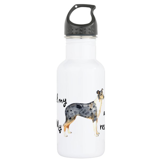 Rescue Smooth Collie Stainless Steel Water Bottle (Front)