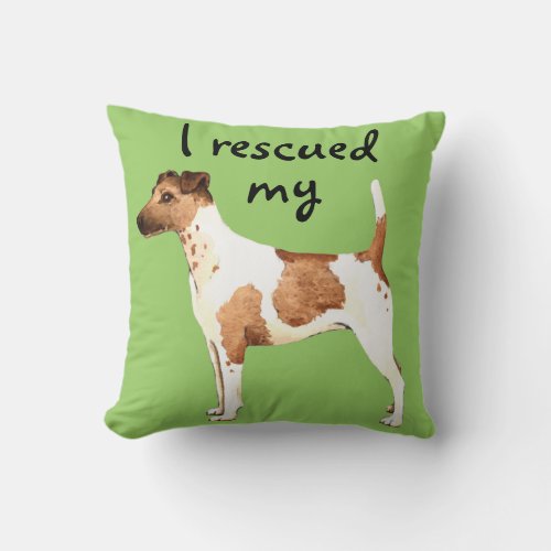 Rescue Smooth Fox Terrier Throw Pillow