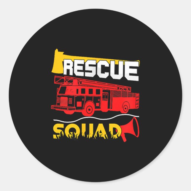 Rescue Squad Lifesaver Fireman Gift Proud Firefigh Classic Round Sticker (Front)