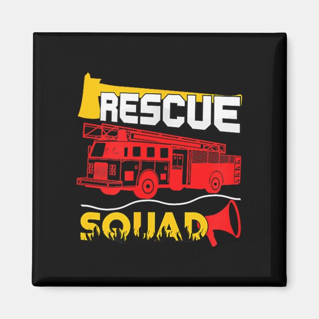 Rescue Squad Lifesaver Fireman Gift Proud Firefigh Magnet (Front)