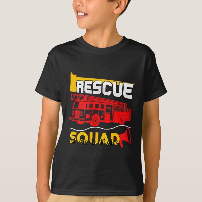 Rescue Squad Lifesaver Fireman Gift Proud Firefigh T-Shirt (Front)