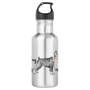 Rescue Standard Schnauzer Stainless Steel Water Bottle