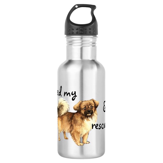 Rescue Tibetan Spaniel Stainless Steel Water Bottle (Front)
