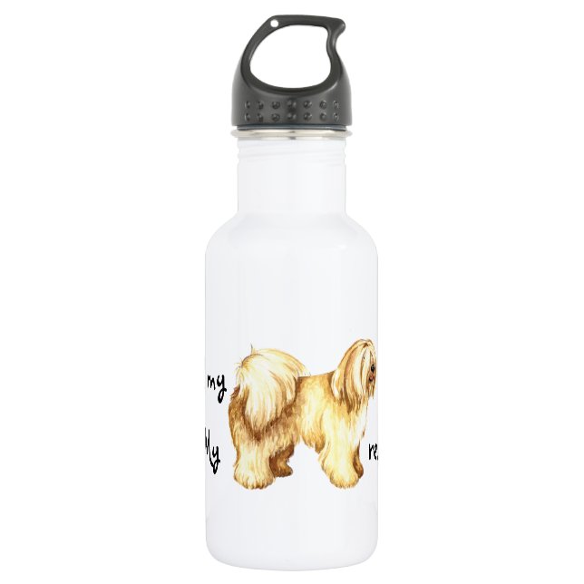 Rescue Tibetan Terrier Stainless Steel Water Bottle (Front)