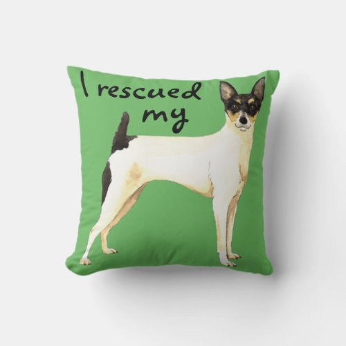 Rescue Toy Fox Terrier Throw Pillow