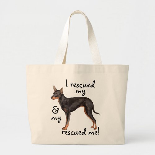 Rescue Toy Manchester Terrier Large Tote Bag