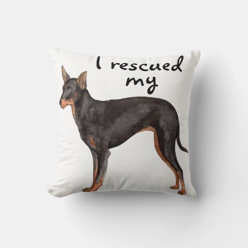 Rescue Toy Manchester Terrier Throw Pillow