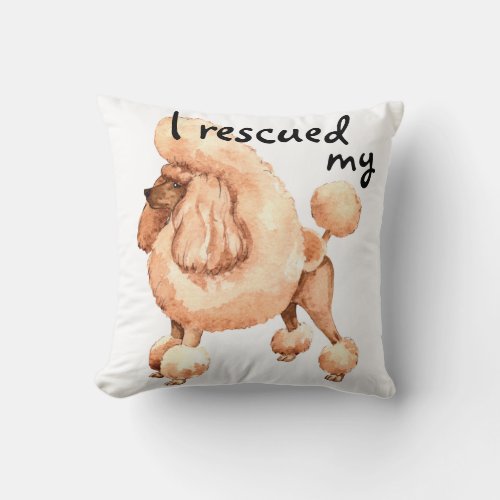 Rescue Toy Poodle Throw Pillow