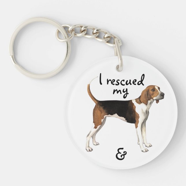 Rescue Treeing Walker Coonhound Keychain (Front)