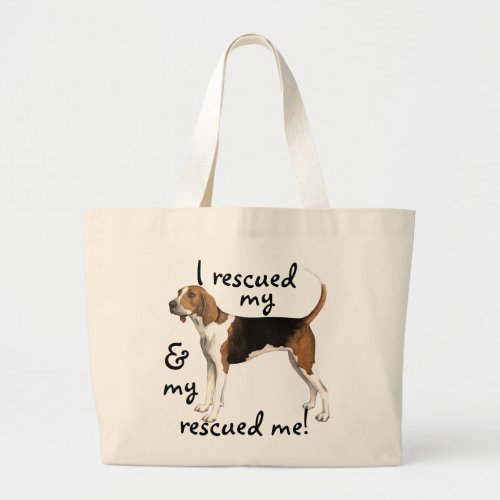 Rescue Treeing Walker Coonhound Large Tote Bag