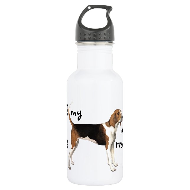 Rescue Treeing Walker Coonhound Stainless Steel Water Bottle (Front)