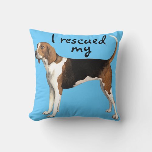 Rescue Treeing Walker Coonhound Throw Pillow