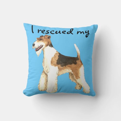 Rescue Wire Fox Terrier Throw Pillow