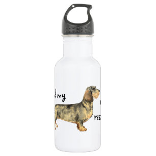Rescue Wirehaired Dachshund Stainless Steel Water Bottle