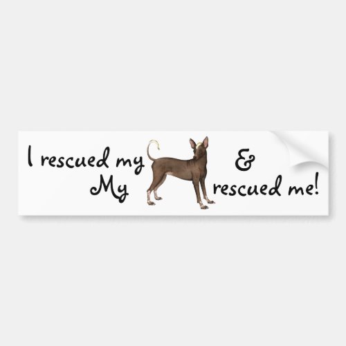 Rescue Xoloitzcuintli Bumper Sticker