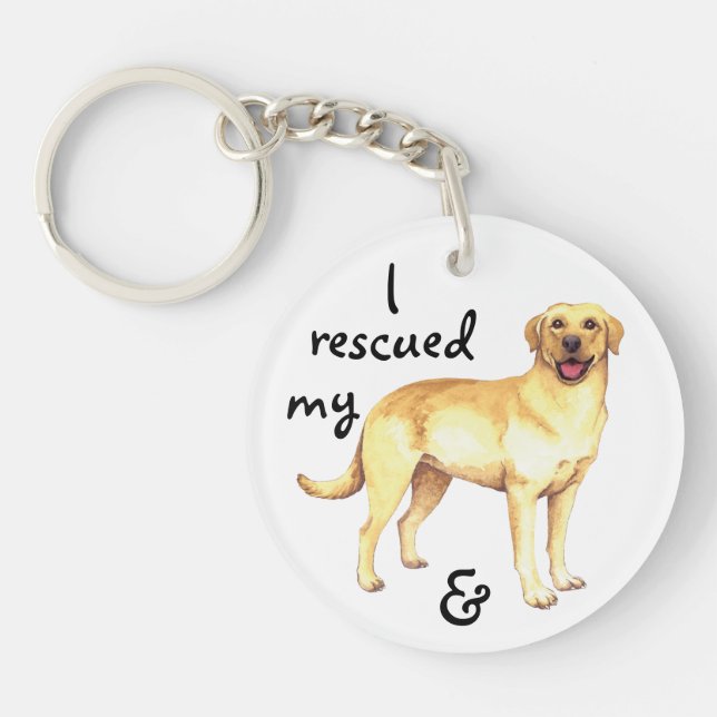 Rescue Yellow Lab Keychain (Front)