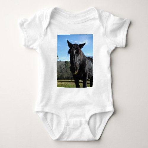 Rescued Black Draft Horse Baby Bodysuit