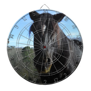 Rescued Black Draft Horse Dart Board