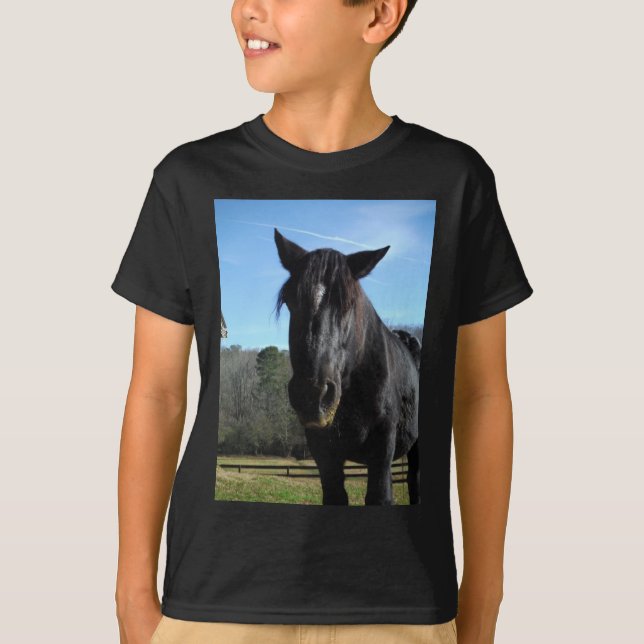 Rescued Black Draft Horse T-Shirt (Front)