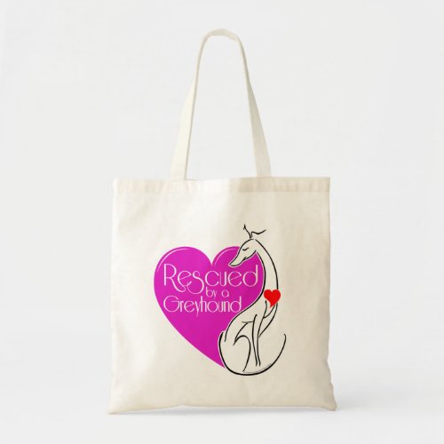 Rescued by a Greyhound Dog Illustrated Tote Bag