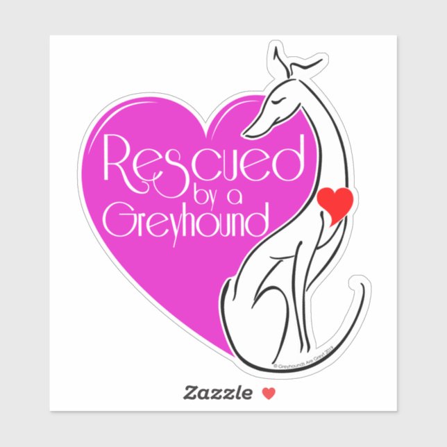 Rescued by a Greyhound Dog Sticker (Sheet)